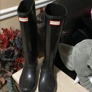 Women’s Hunter original tall black gloss rain boot